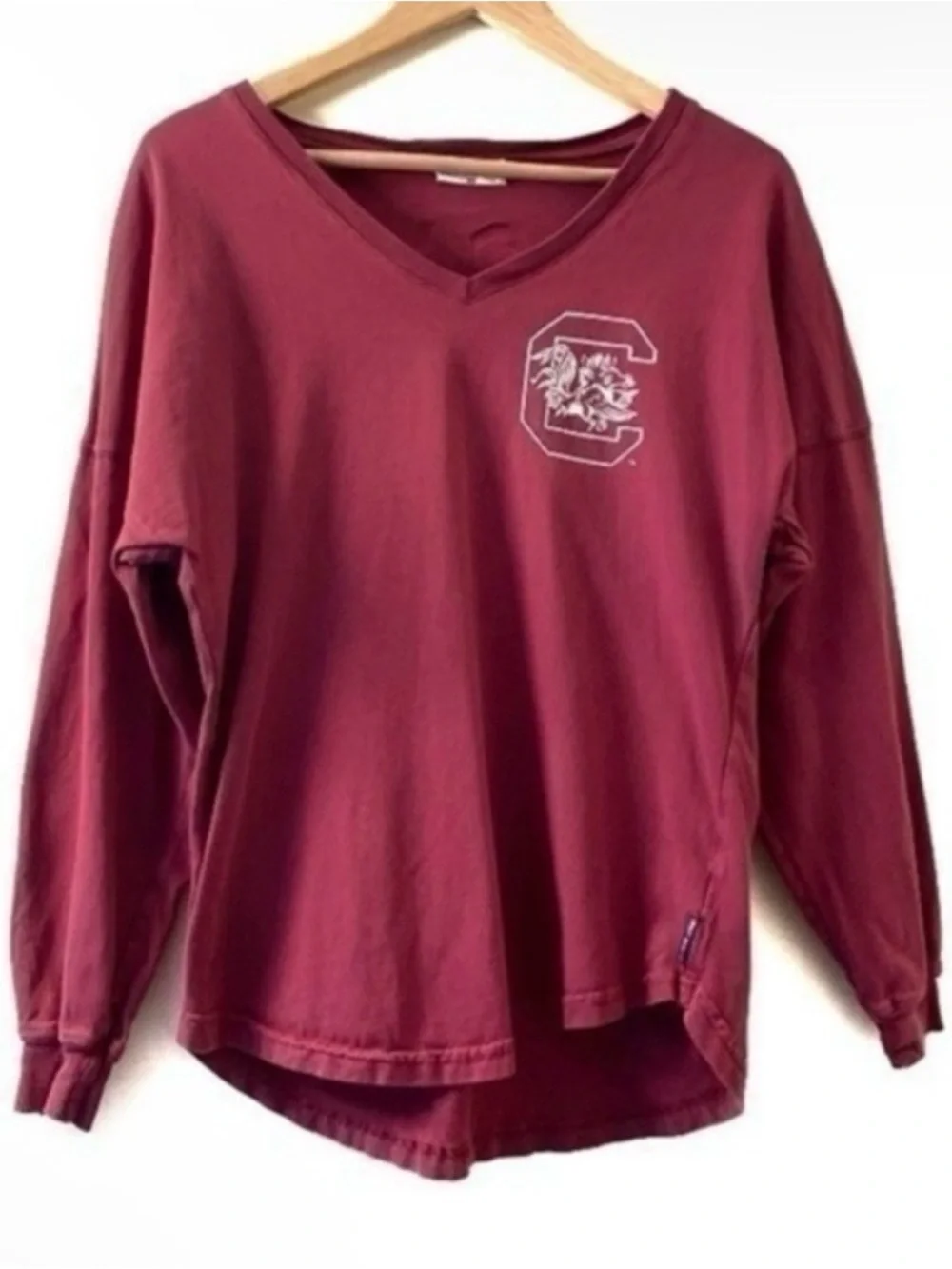 Spirit Maroon University of South Carolina V-Neck Long Sleeve Top